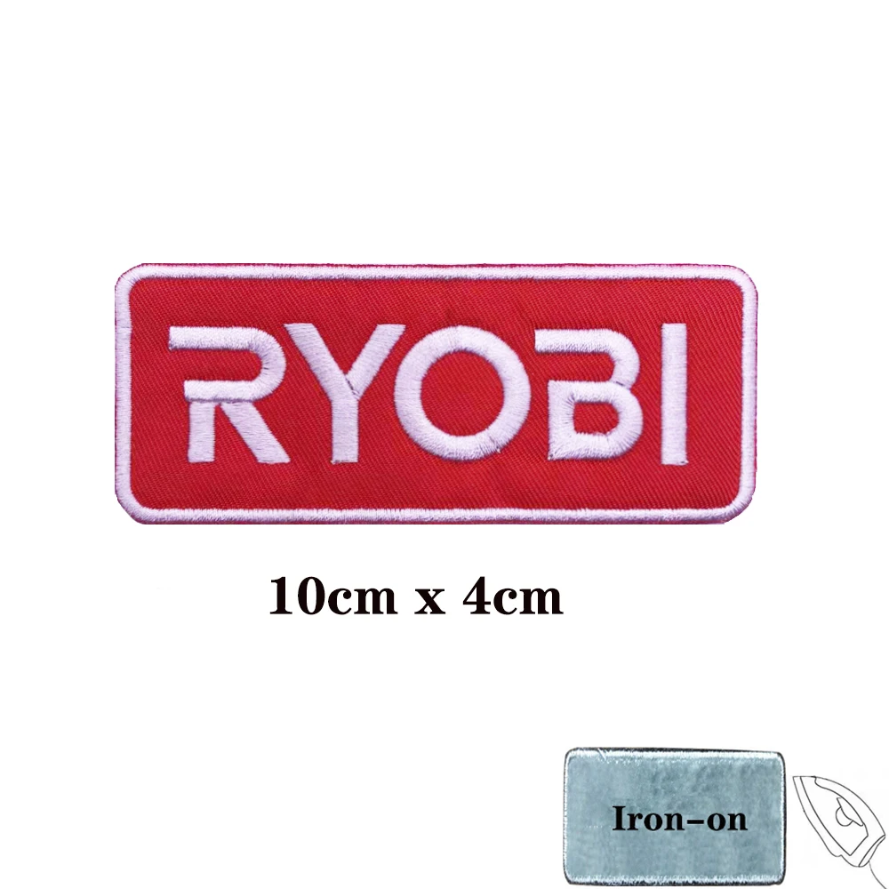 RYOBI Patches Armband Embroidered Patch Hook & Loop Iron On Embroidery Badge Military Stripe