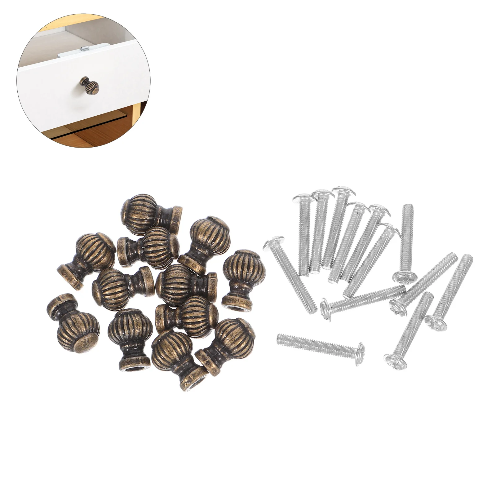 

12Pcs Vintage Single Hole Pumpkin Knobs Decorative Cabinet Drawer Pulls Jewelry Box Handles Retro Dresser Hardware