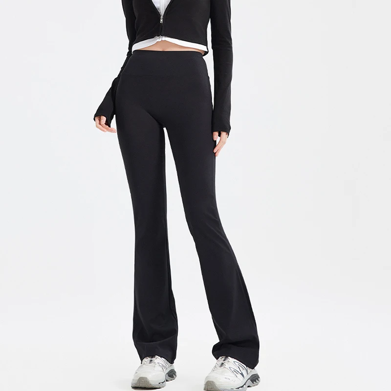 

Spring Summer High Waist Flared Leggings Women All Match Seamless Elastic Shark Pants Woman Gym Sports Fitness Yoga Pants Mujer