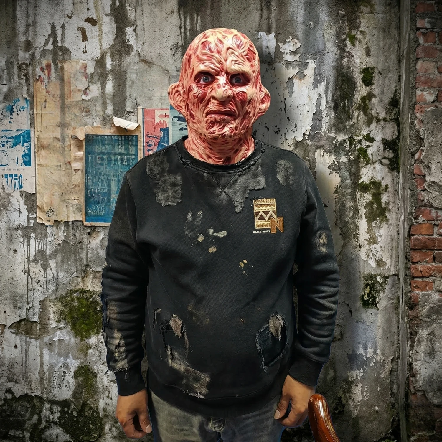 

Realistic Burn Scar Monster Latex Mask Creepy Horror Full Head Halloween Costume Scary Mutant Face Cosplay Haunted House Prop