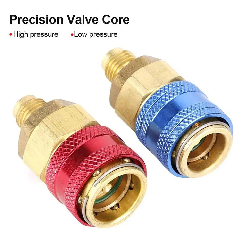 R134A Low High Auto Car Quick Coupler Connector Brass Adapters Car Air Conditioning Refrigerant Adjustable AC Manifold Gauge