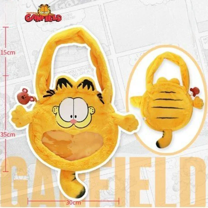 GARFIELD Original Plush Bag Cartoon Cat Plush Shoulder Bag Collectible Christmas Stuffed Gift