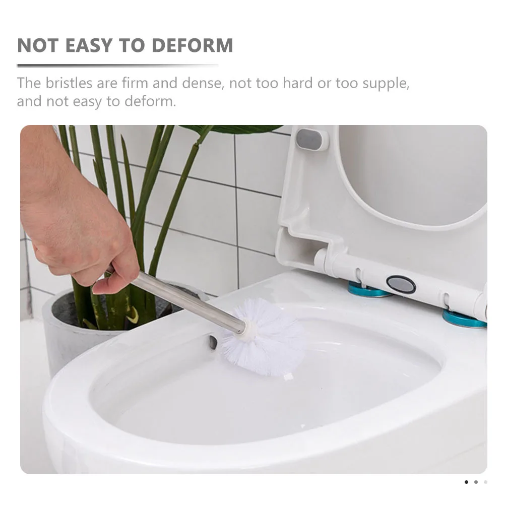 

5Pcs Plastic Toilet Brush Replacement Heads Stylish for Household Bathrooms Offices Apartments Dormitories