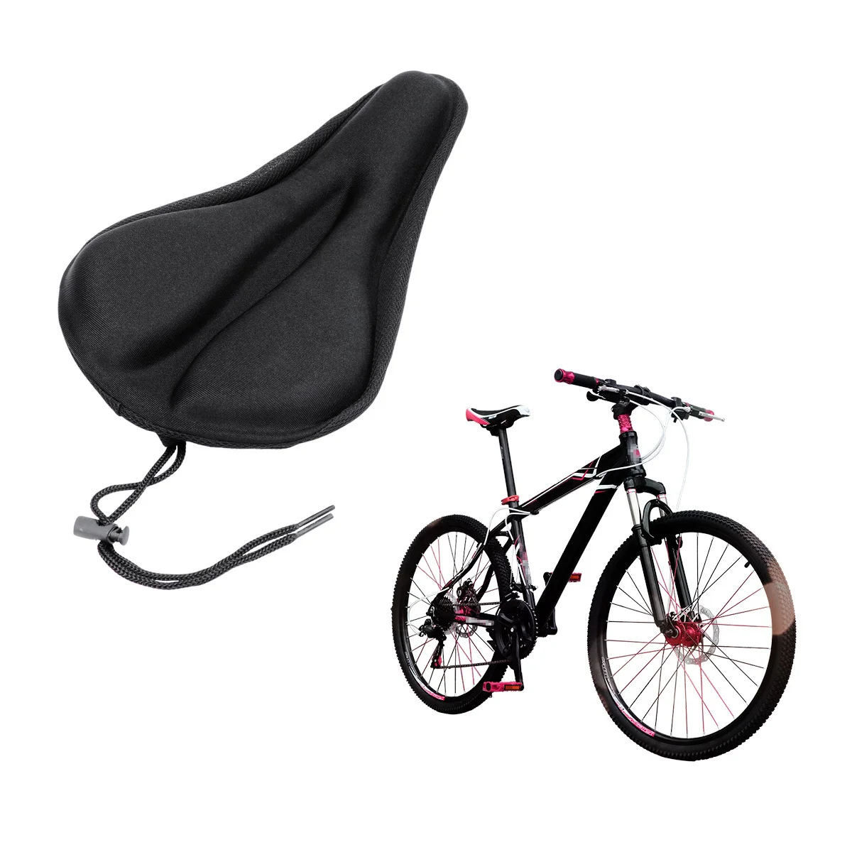 Silicone Bike Saddle Thicken Seat Cycling Sports Cushion Pad Straight Groove Comfortable Shockproof Bike Saddle for
