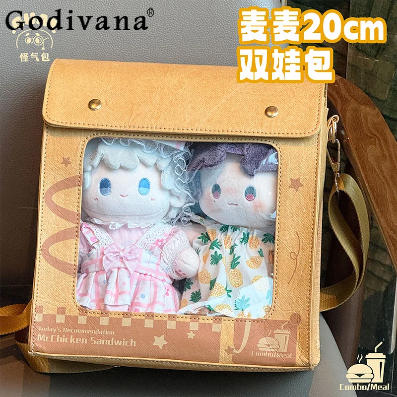 

Japanese Original Lolita 20cm Doll Bag Cute Doll Feel Large Capacity Daily Casual Commuting Backpack Unisex