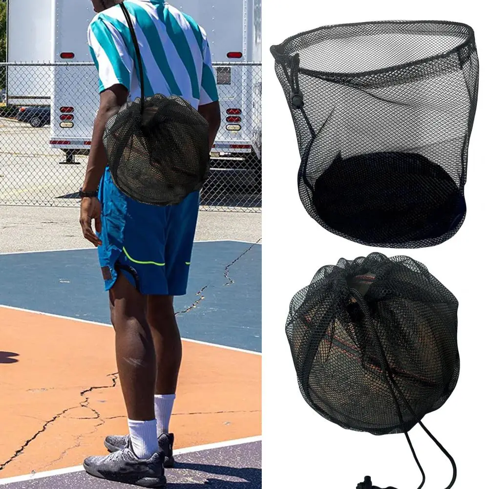 Rugby Ball Carrying Case Sports Ball Storage Bag Durable Mesh Ball Storage Bag with Drawstring Sling for Basketball for Sports