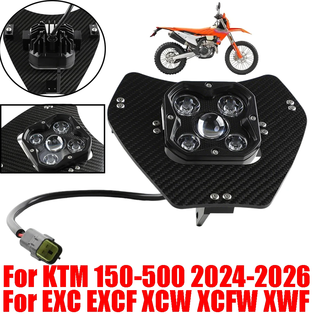Motorcycle Accessories Adjustable LED Lamp Headlight Headlamp For KTM 500 450 350 300 250 150 EXC EXC-F XCW XCF-W XW-F 2024-2026