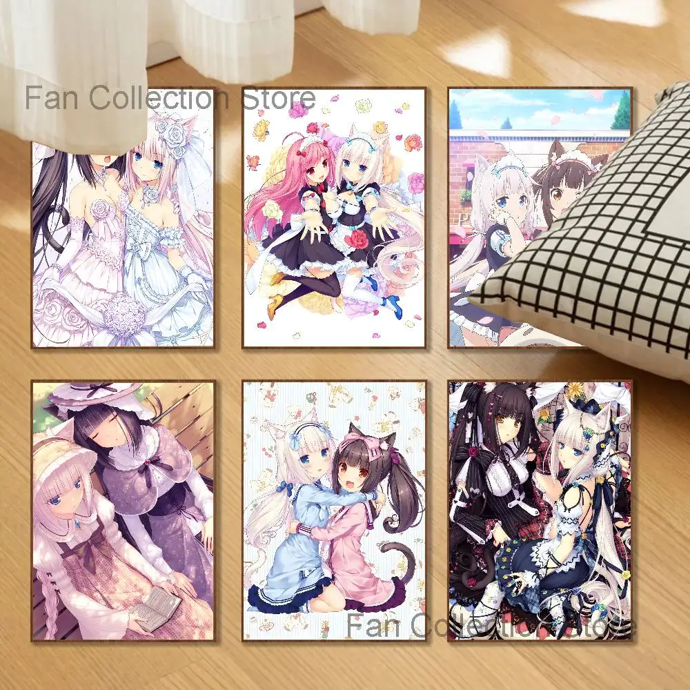 N-Nekopara Chocola Vanilla Poster Multi-Purpose Wall Art for Living Room Bedroom Office Hallway Bar Home Decor Gift
