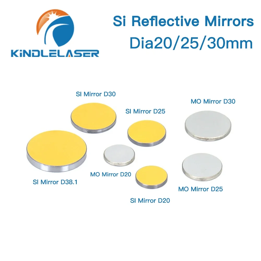 Kinlelaser 1PCS 3PCS Co2 Lens reflective Si Mirrors Lens for Acrylic Laser Cutting Gold-Plated Silicon Reflector Lenses