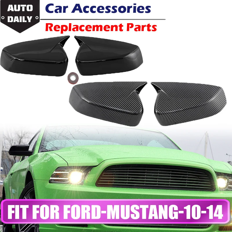 Ajustement pour Ford Mustang 2010 accessoires noir corne de bœuf Style couvercle de miroir de voiture capuchons de superposition ensembles adaptés pour Ford Mustang 2010-2013