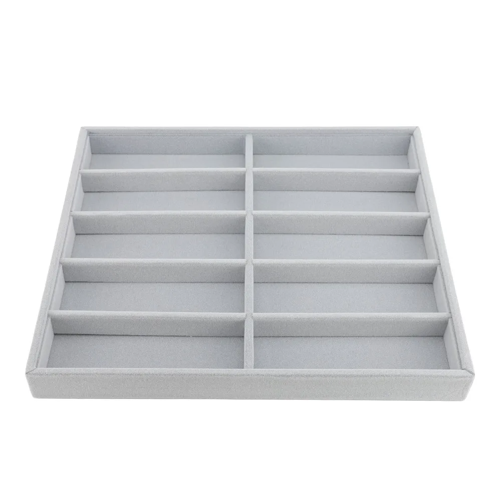 

Velvet Material Eyeglass Tray Compartment Design Dustproof Glasses Display Box Soft Lining Sunglasses Storage Glasses Collection