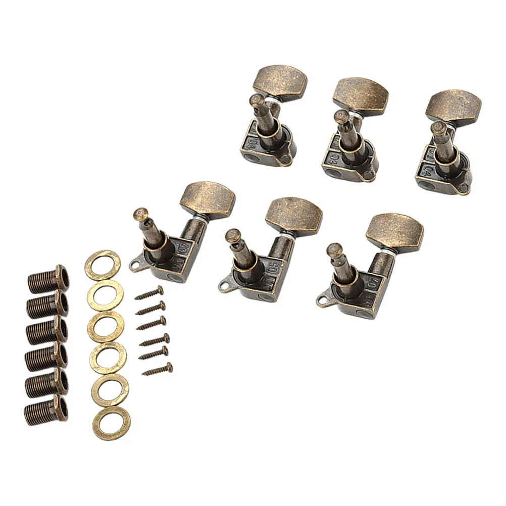 

6Pcs Classic Bronze Guitar Tuning Pegs Easy Install Acoustic Electric Guitar Machine Head Tuners Bass Tuner Bass Machine Heads
