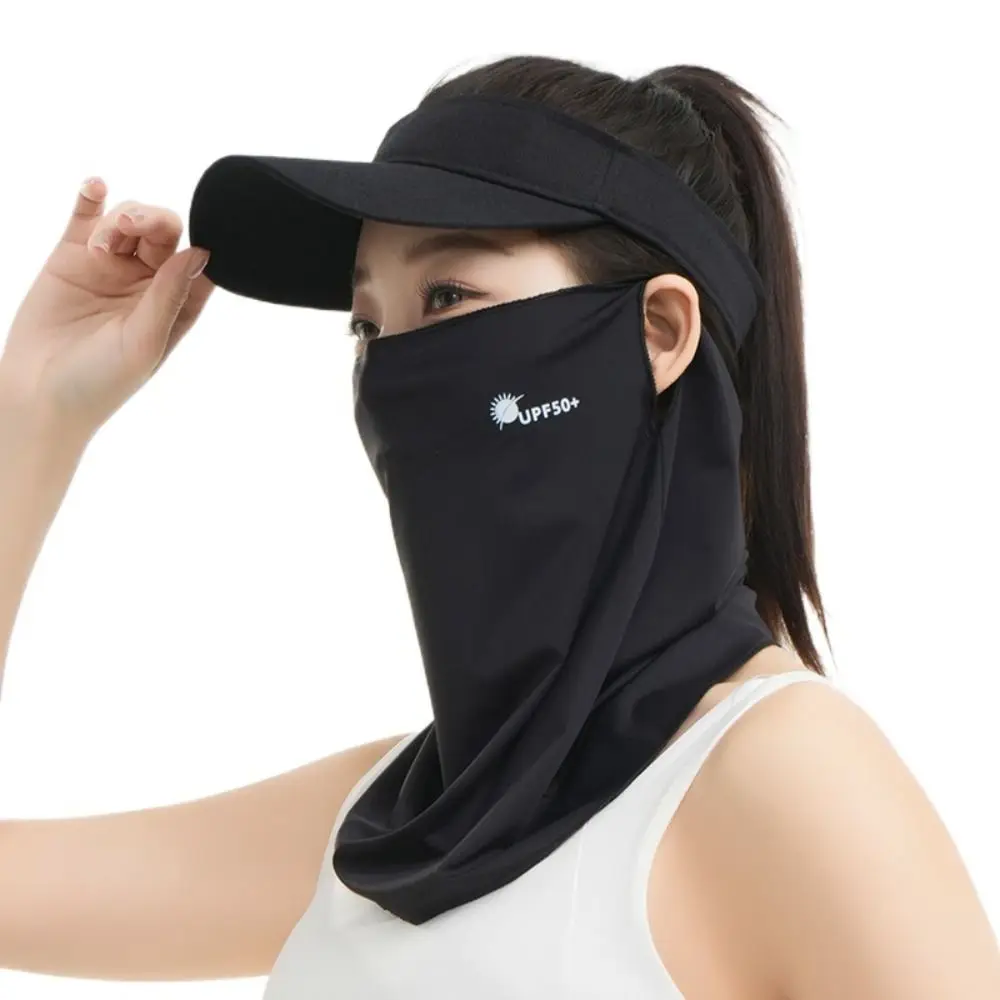 قناع وجه من الحرير الجليدي للصيف للحماية من الشمس، واقي من الشمس قابل للتنفس، حجاب وجه مضاد للأشعة فوق البنفسجية، غطاء وجه بسيط للرقبة لركوب الدراجات