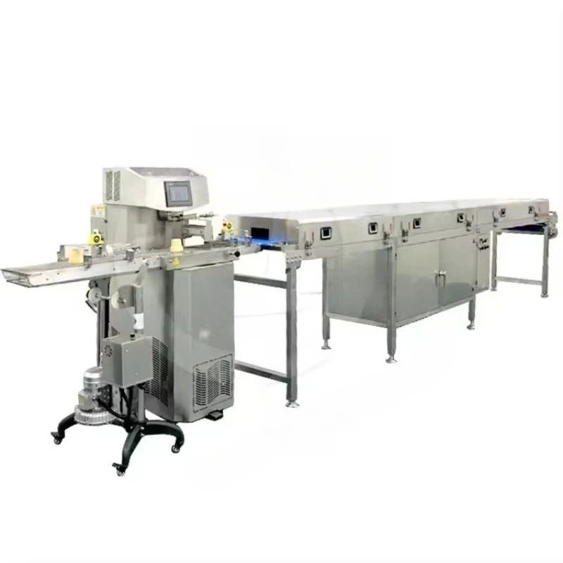 Small Automatic Chocolate Coating Enrober Customized with Tempering & Cooling Tunnel for Multi-Food Snack Processing