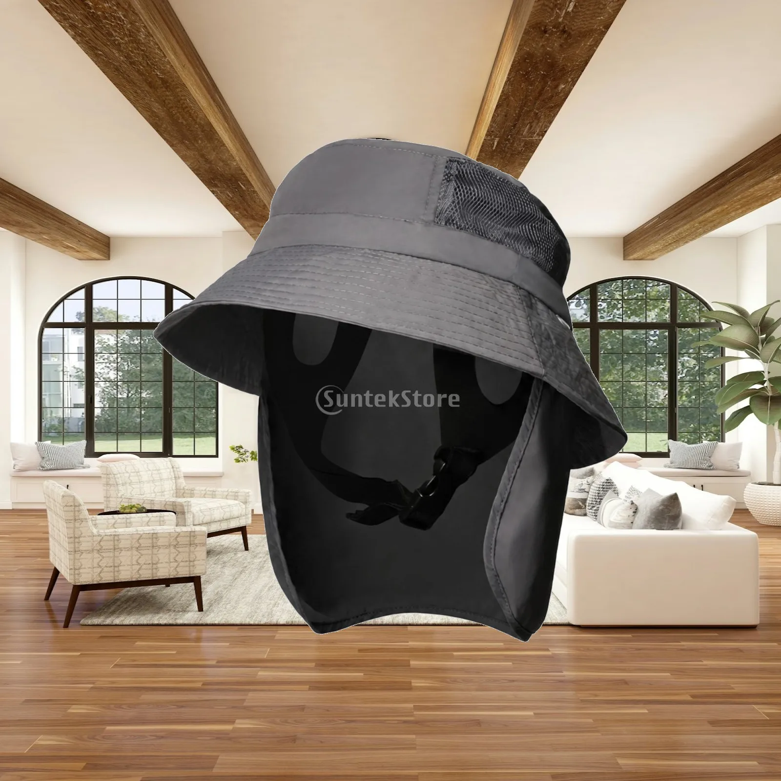 Paddleboard Sun Hat One Size Fits Most Wide Brim Sun Hat with Neck Flap for Paddleboarding, Boating