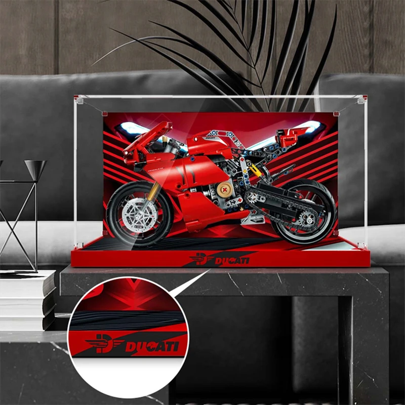 Display Case for Lego Panigale V4 R (42107), 3MM Acrylic Display Box for Lego 42107 (No Model Set Included)