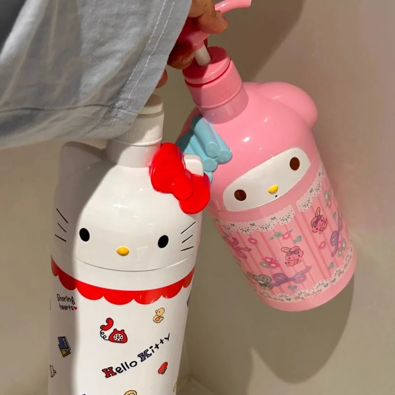 

My Melody Lotion Bottle KT Cat Cartoon Cute Large Capacity Press Shampoo Body Wash Storage Bottle Bathroom Practical Home Gift