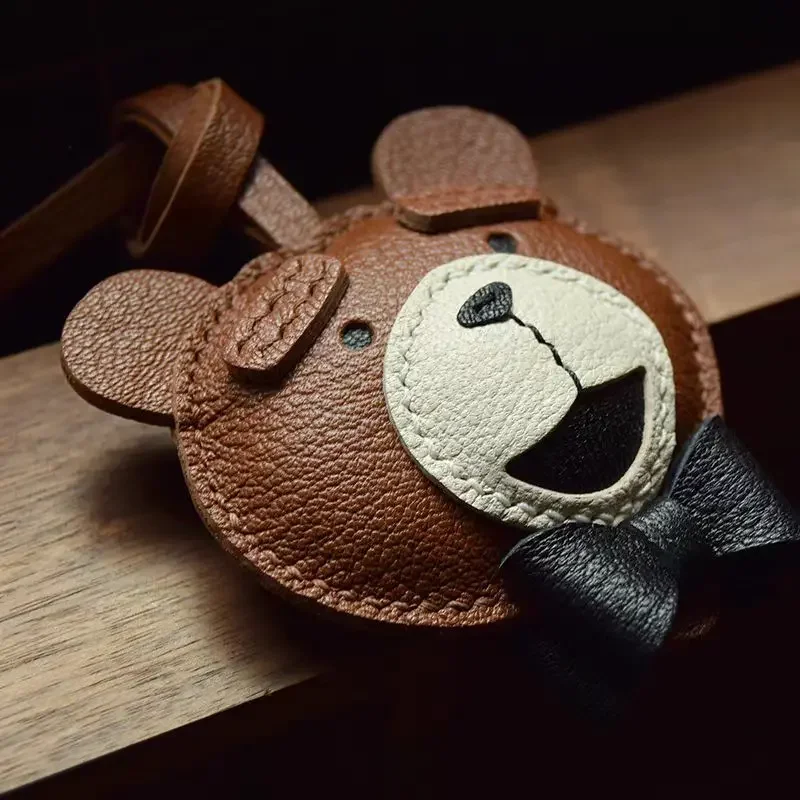 Cute Unique Sheepskin Handmade Cute Bear Key Chain Pendant Handbag Crossbody Bag Pendant Girl\'S Gift Birthday Gift Lovely
