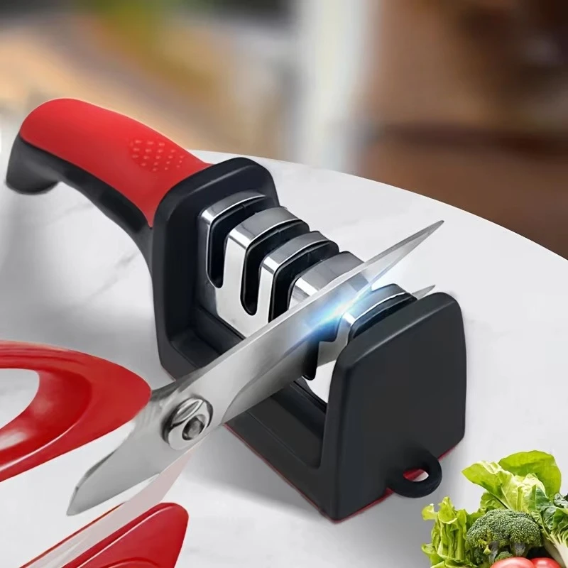 Professional Blade Sharpener, Tungsten Diamond Ceramic Sharpening System, No Assembly Required, Kitchen Sharpening Tool