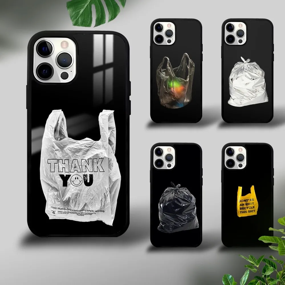 

Funny Garbage Bag Phone Case For iPhone 16 15 14 13 12 11 Pro Xs Max Mini Plus Celulares Hard Funda