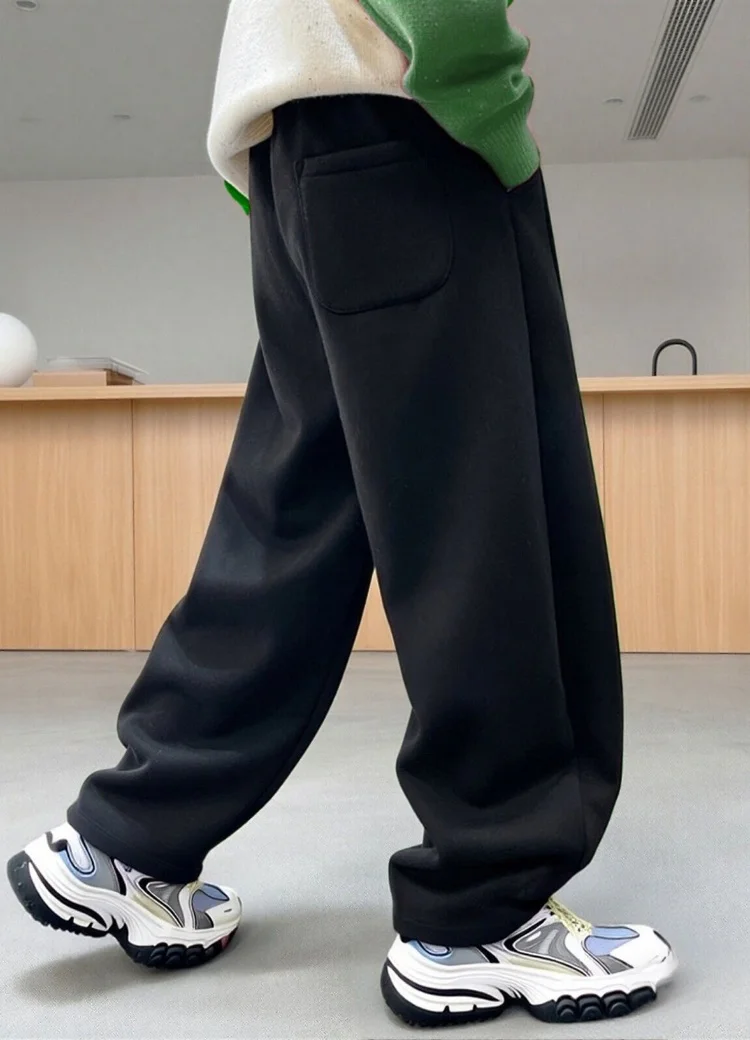 Kurze, stilvolle Kinder-Freizeithose für Frühling und Herbst, einfarbige Sport-Hose für Teenager-Jungen und -Mädchen, lässige sportliche Baumwoll-Sweatpants. – Detail 9