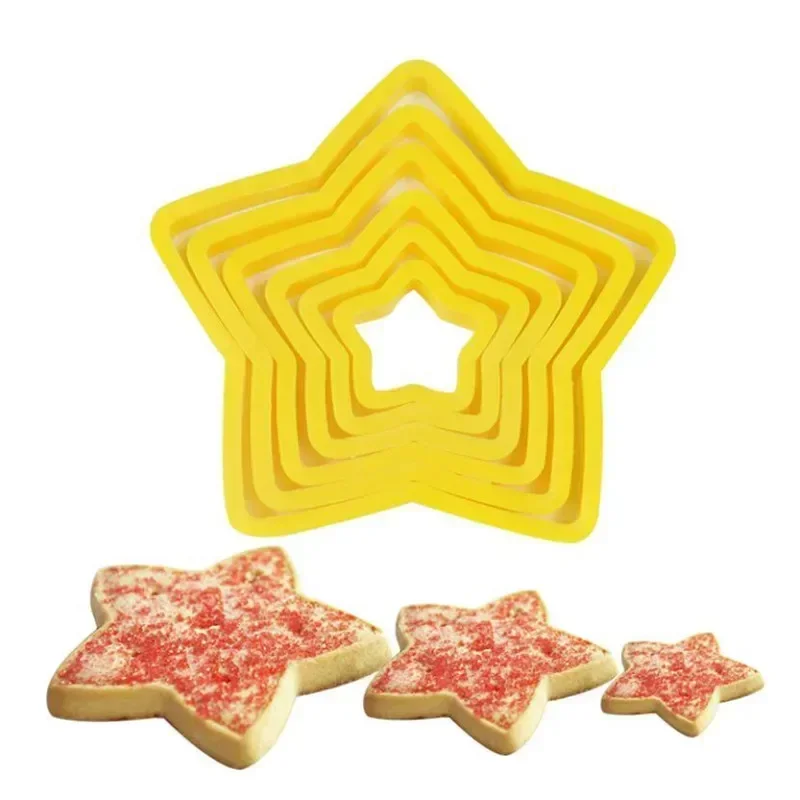 6pcs/ Set Christmas Tree Cookie Cutter Mold Xmas Plastic DIY 3D New Year Biscuits Gingerbread Maker Stamp Baking  Accessories view 5