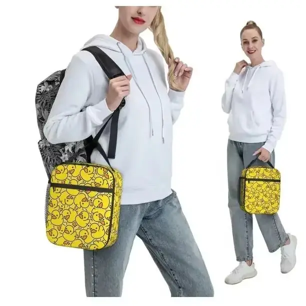 

Duck Insulated Lunch Bag Thermal Meal Container Cartoon Large Lunch Box Tote for Men Women School Travel