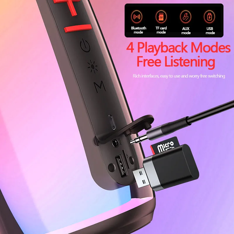 Awei Y528 RGB การเล่นบลูทูธ5.3ลำโพงแบบพกพา TWS Hifi ลำโพงไร้สาย USB Mini ลำโพงเพลง