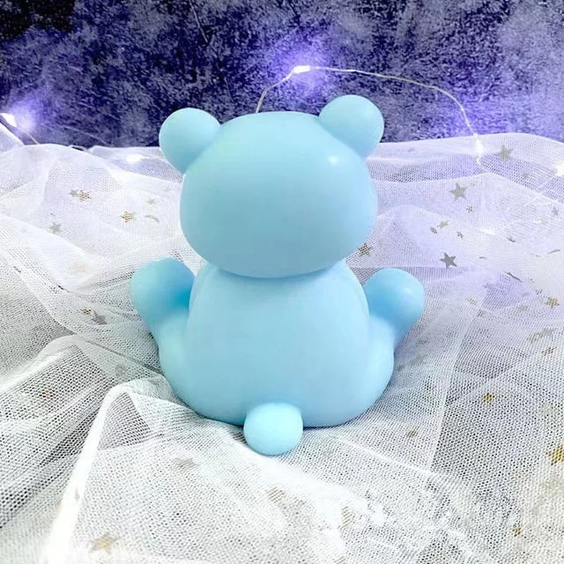 Large 3D Sitting Stand Bear Silicone Candle Mold DIY Handmade Soap Plaster Resin Decorative Candle Making Supplies Home Gifts