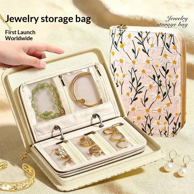 Transparentes Schmuckaufbewahrungsbuch mit Reißverschluss, Klarsichttaschen, Schmuckverpackungsbox, Luxus-Aufbewahrungstasche für Zuhause und Reisen – Detail 8