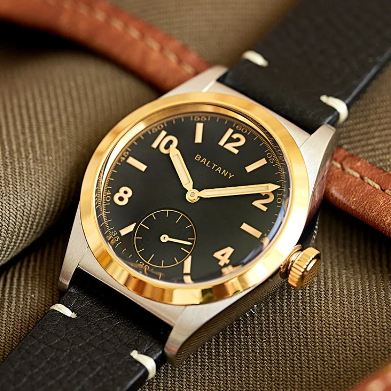 Baltany-Montres à quartz étanches rétro, lunette dorée, cadran Shoous, design de micromarque, montres provoqué, mode de luxe, 100m, S4012
