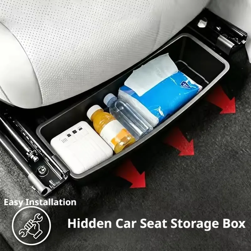 Under Seat Storage Box Universal Car Seat Bottom Organizer Box Removable Storage Box Gadget Case Universal Accessories