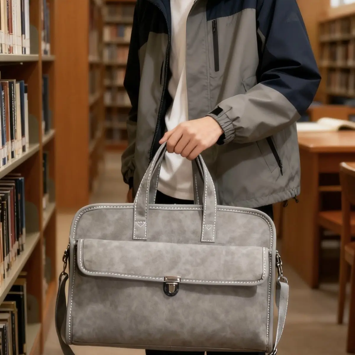 Ins Leather Laptop Bag MacBook Air Pro 14 15.6 16 Inch Case Man Protective Cover Notebook Case Sleeve Briefcase Shoulder Bag New