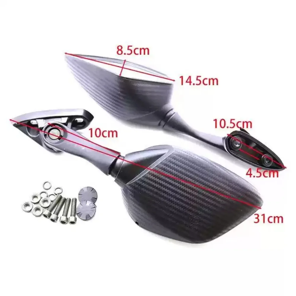 Suitable for Yamaha R3, R25, XMAX300, NMAX155 retrofitting of forward-moving rearview mirrors and folding short side mirrors.