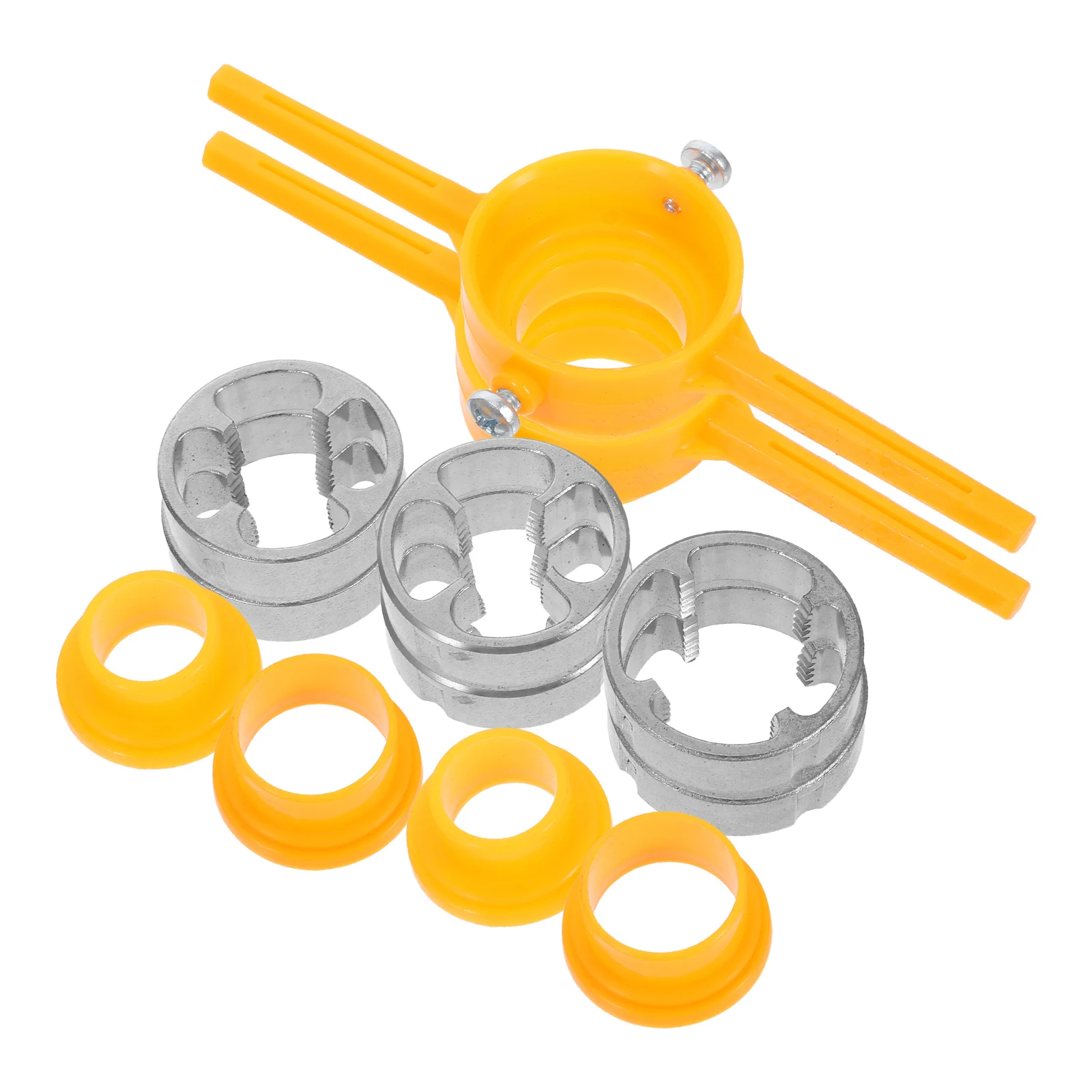 

2Pcs Wrench Pvc Thread Maker Kit Reusable Plumbing Tools Stainless Steel Extractor Adjustable Round Die Set