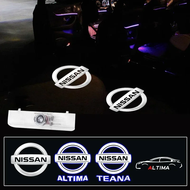 2 قطعة LED باب السيارة ترحيب شعار ضوء LED مصباح لنيسان Teana ألتيما كوبيه سيدان ماكسيما أمادار تيتان كويست أرمادا