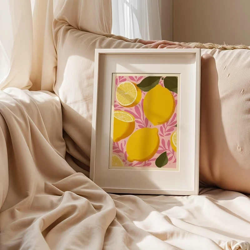 Modern Cartoon Yellow Lemon Wall Art Print Canvas Painting Poster Picture For Bedroom And Living Room Home Decor
