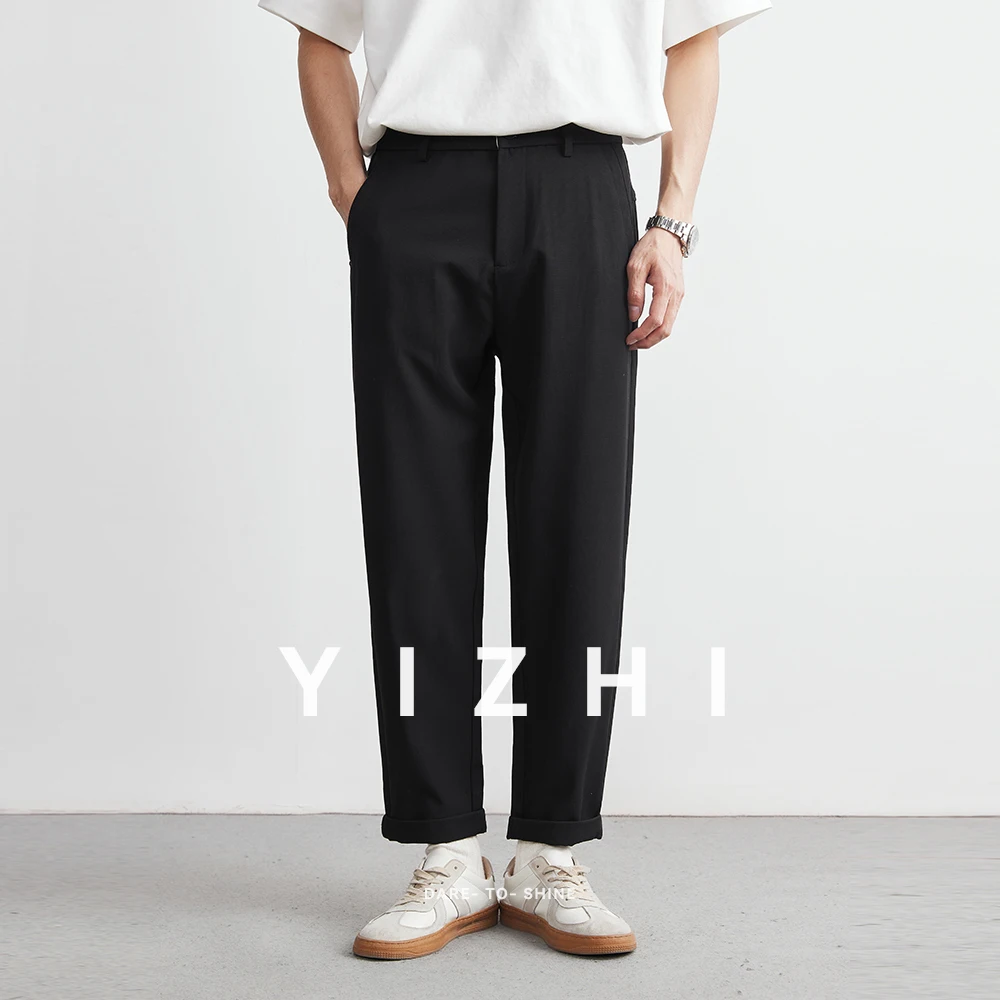 Tencel Casual Pants Summer 2025 New Straight Drape Loose Breathable Trousers All-match Fashion Korean Casual Suit Pants