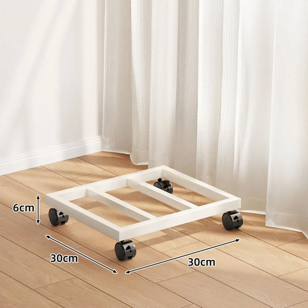 Modern Rolling Metal Flower Pot Stand Movable Tray Holder Indoor Balcony Storage Shelf Floor Display Organizer