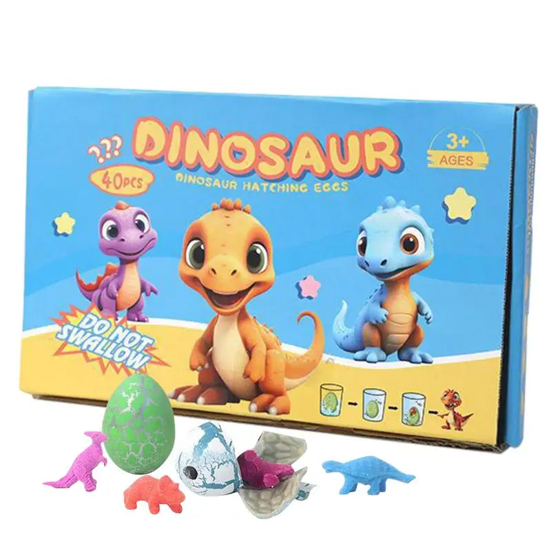 40pcs Magic Hatching Growing Dinosaur Add Water Grow Eggs Expandable Animal Doll Interactive Educational Learning Play Set