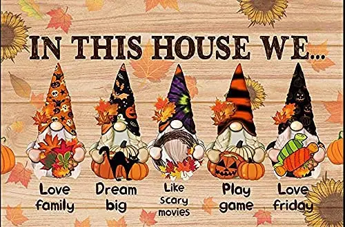 In This House We Love Family Dream Big Old-Fashioned Metal Sign Retro Christmas Thanksgiving Autumn Decoration Home People Cave