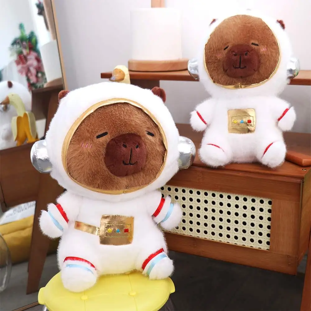 

Astronaut Capybara Plush Doll Cartoon Detachable Hat Capybara Plush Toy Simulation Soft Capibara Fluffty Doll Birthday Gift