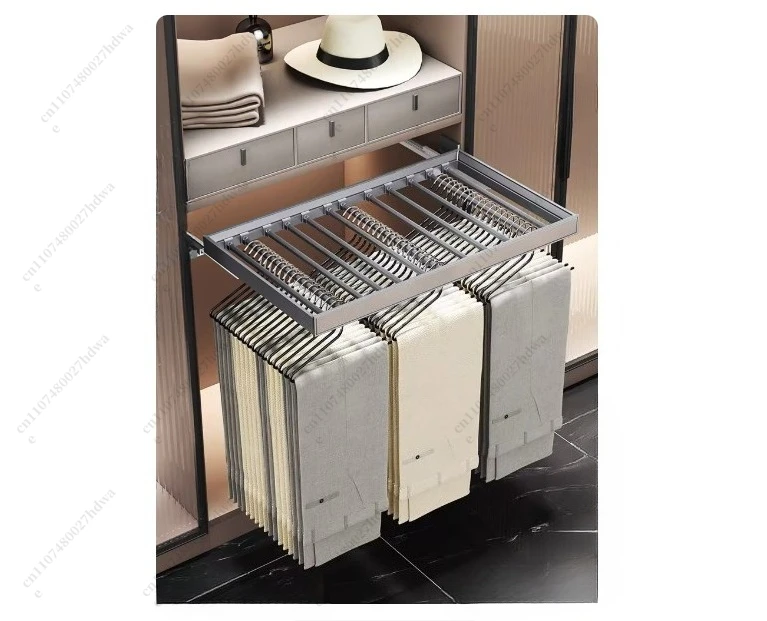 

Встроенная телескопическая многофункциональная выдвижная стойка для брюк, выдвижная стойка для домашних подвесных брюк, направляющая для хранения