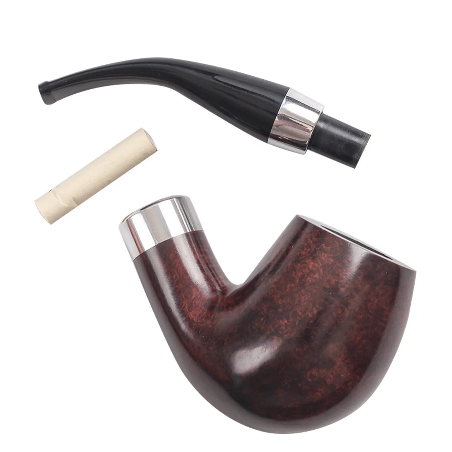 Army Mount 9mm Filter Flue Bruyere Wood Pipe For Cut Tobacco Retro Gentleman Handmade Smoking Pipe With Accessory Father\'s Gift