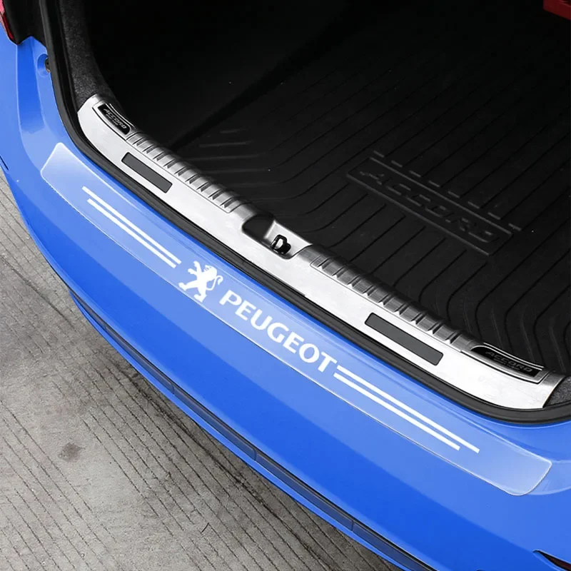 Car Rear Bumper Trunk Load Edge Protector Guard Trim Transparent Caps for Peugeot 307 308 207 407 3008 208 508 2008 5008 4007 view 5