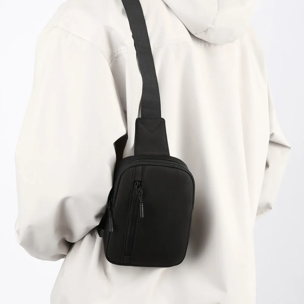 

Trendy Fitness Sports Chest Bag Large Capacity Coin Purse Male Waist Bag Wallet Adjustable Strap Shoulder Bag Business