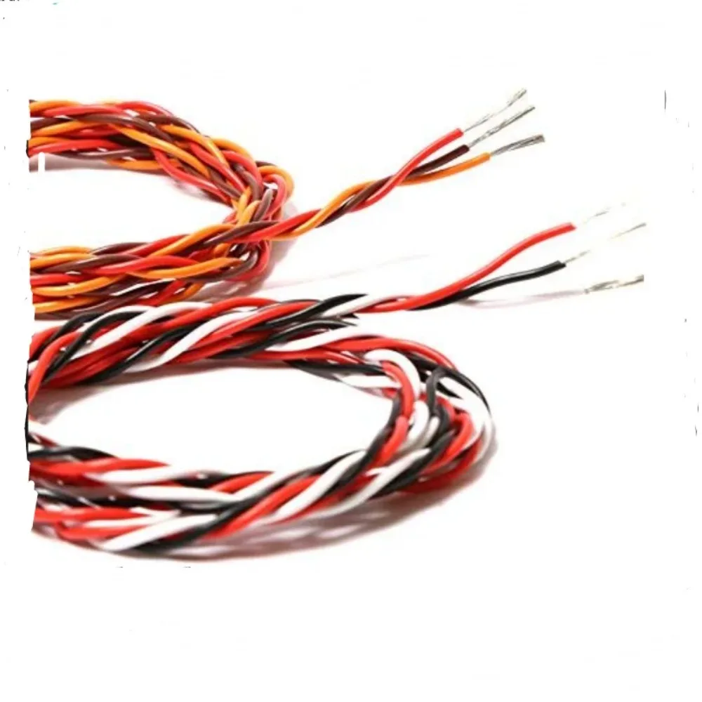 HPXGRC 1M 30/60 Core 3 ways Twist Servo Extension Cable JR Futaba Twisted Wire Lead For RC Airplane Accessories