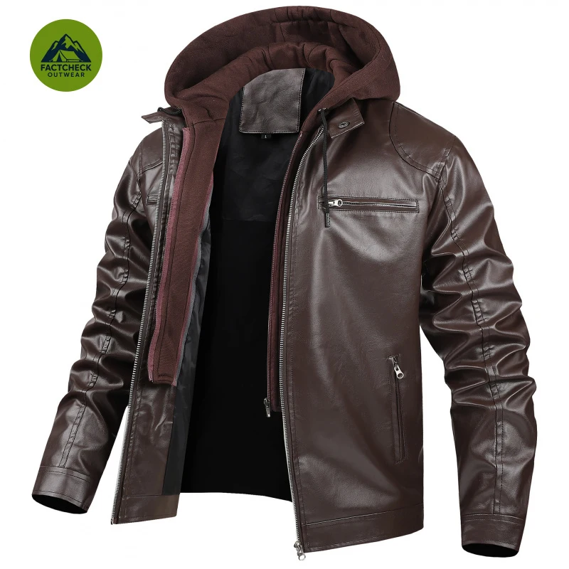 FACTCHECK EU US Size Luxury Quality PU JacketAutumn Winter Casual Versatile Leather Hoodie Jacket for Men