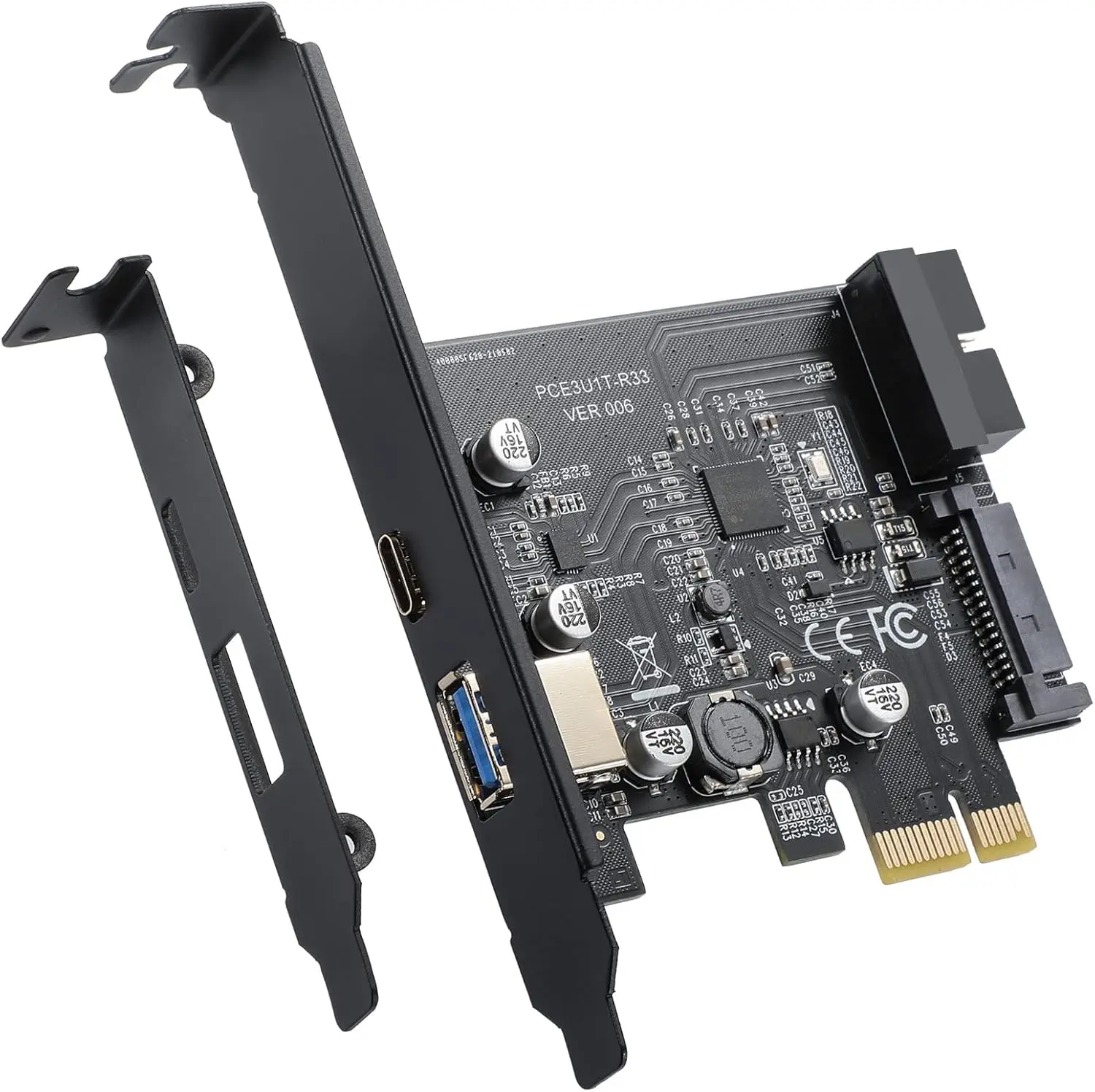 

USB 3.2 GEN1 5 Гбит/с Внешняя карта расширения USB-A + Type-C, встроенный 20-контактный разъем USB 3.0 на передней панели и 15-контактный разъем питания