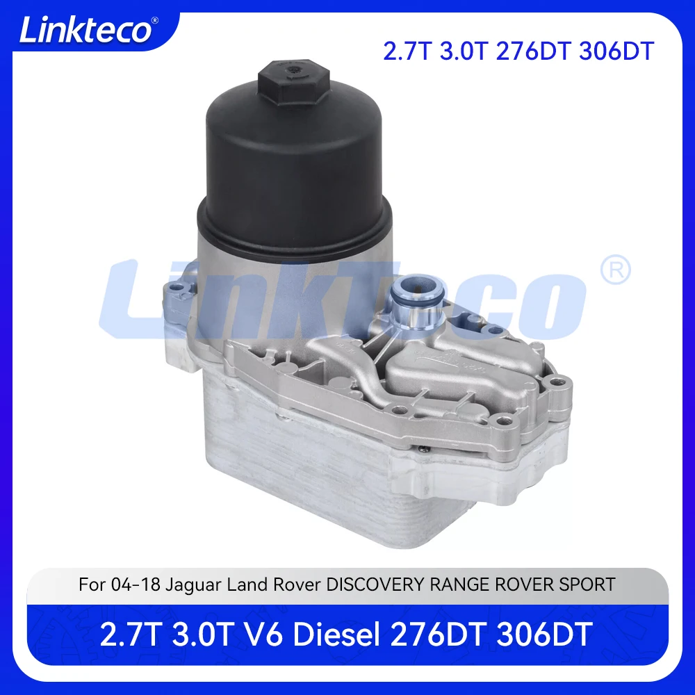 Фильтр и корпус масляного радиатора двигателя подходит для 2.7 3.0 T L 276DT 306DT для 04-18 Jaguar Land Rover 2.7T 3.0T DISCOVERY RANGE ROVER SPORT